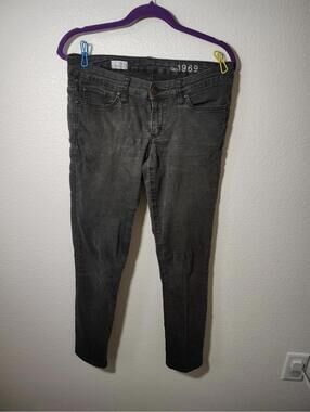 Gap 1969 Jeans Womens 28/6a Black  Always Skinny Low Rise Med Wash Preppy Denim